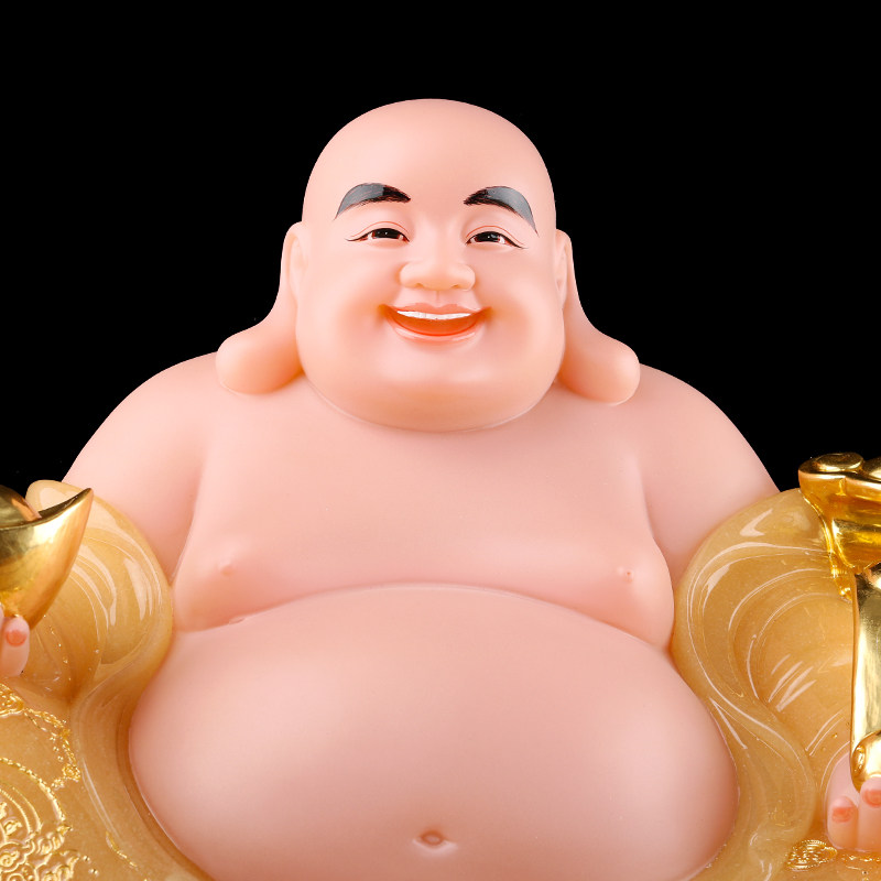 弥勒佛像汉白玉笑佛大肚未来家用客厅摆件摆件