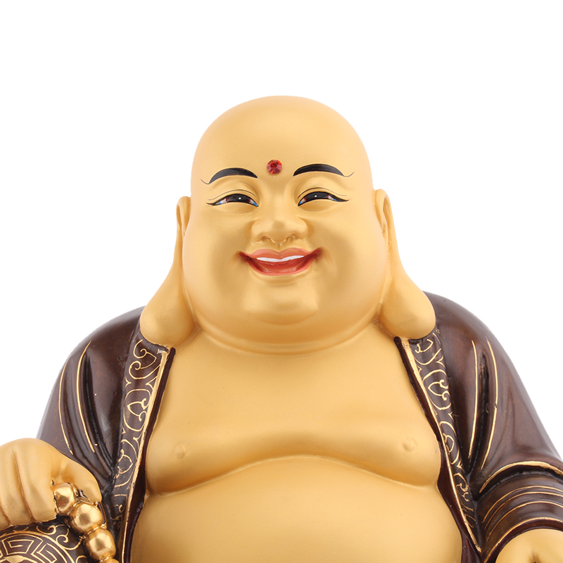 台湾纯铜贴金弥勒佛笑面佛大肚布袋和尚未来摆件