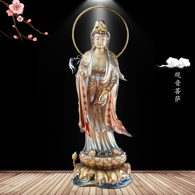 菩萨纯铜西方三圣神像观音阿弥陀佛大势佛像居家摆件