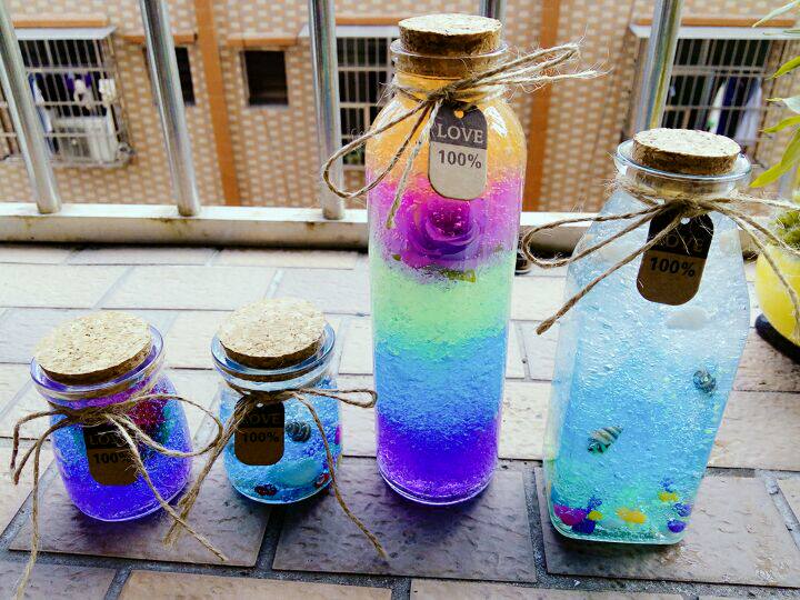 diy幸运星玻璃瓶木塞漂流许愿瓶创意星空空瓶彩虹幸运星