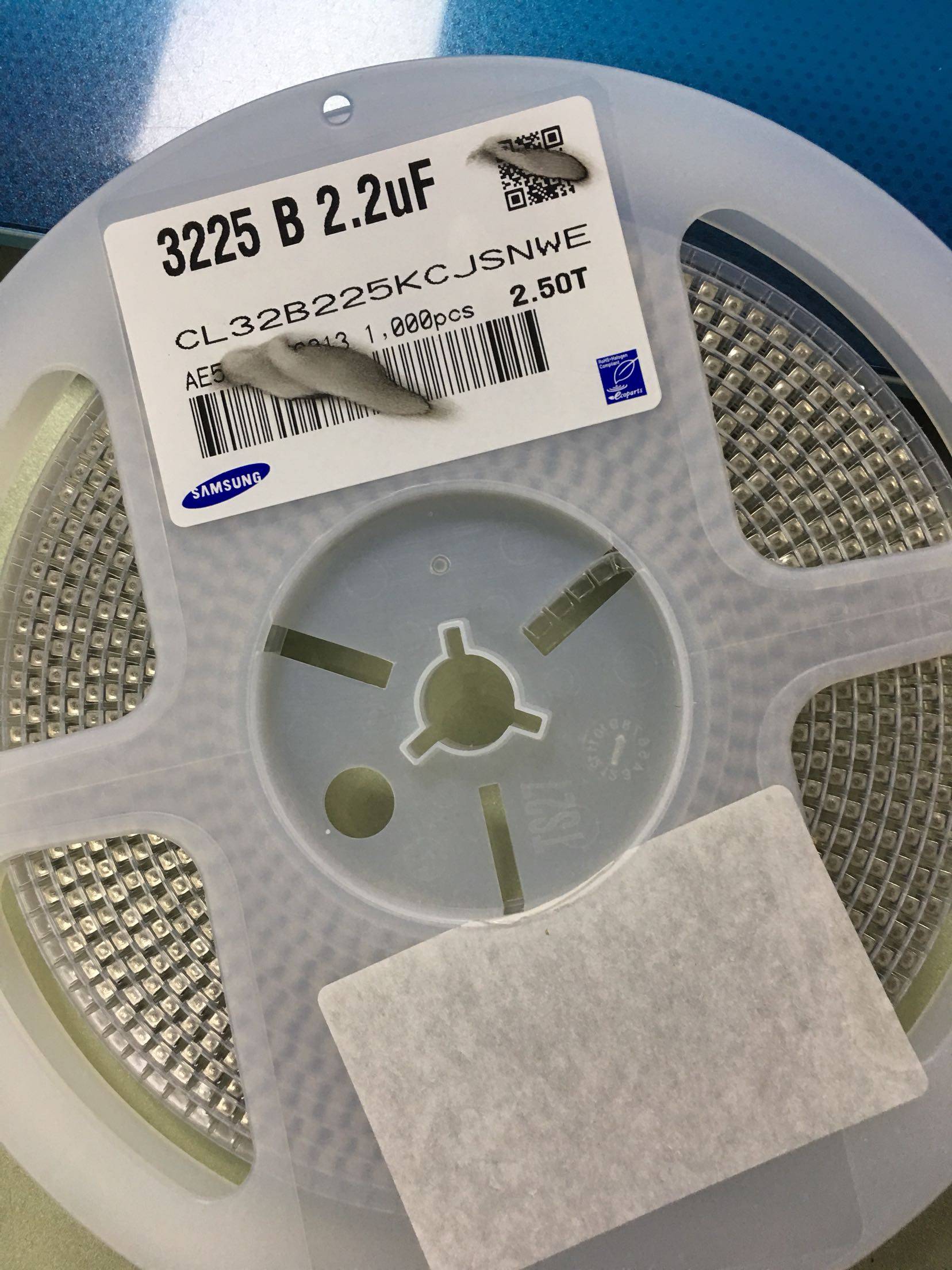 贴片电容器1210x7r225k100v22uf一盘1000个可拆样品电容器