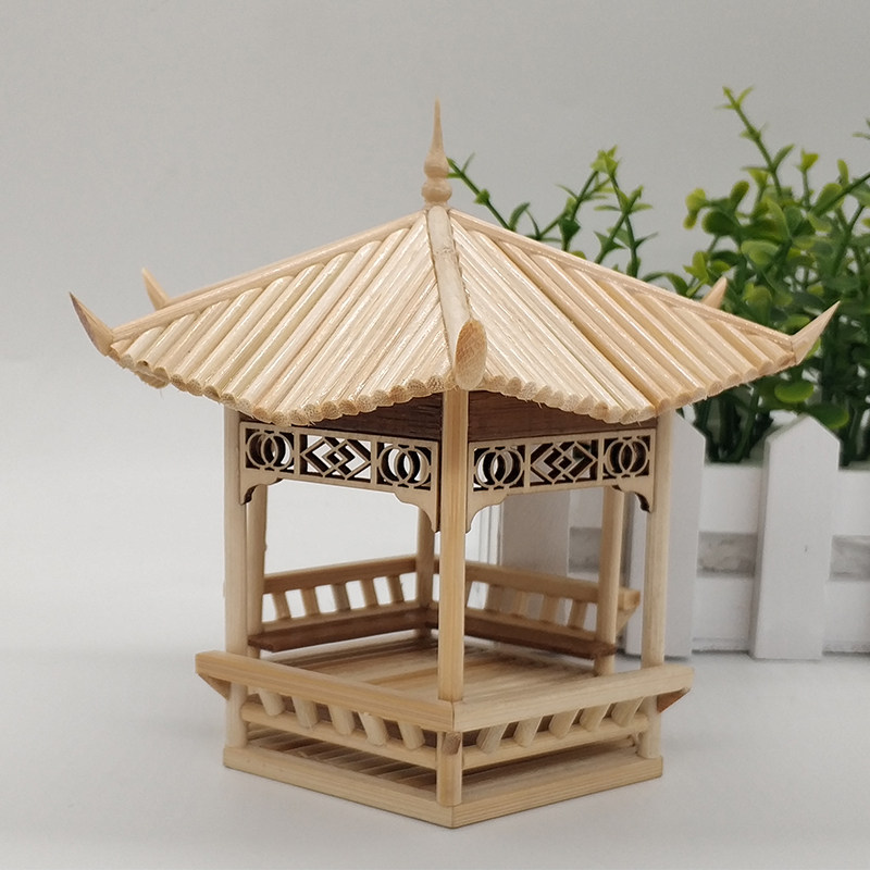 手工竹签一次性筷子diy手工制制作竹艺凉亭创意模型制作工具