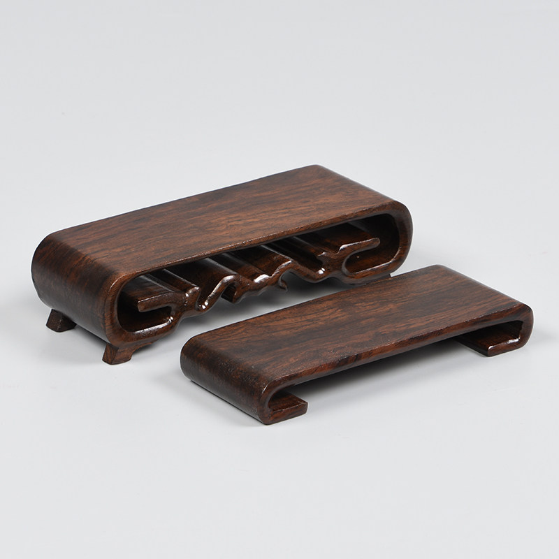 实木底座东阳檀木书卷摆件简单原木木雕