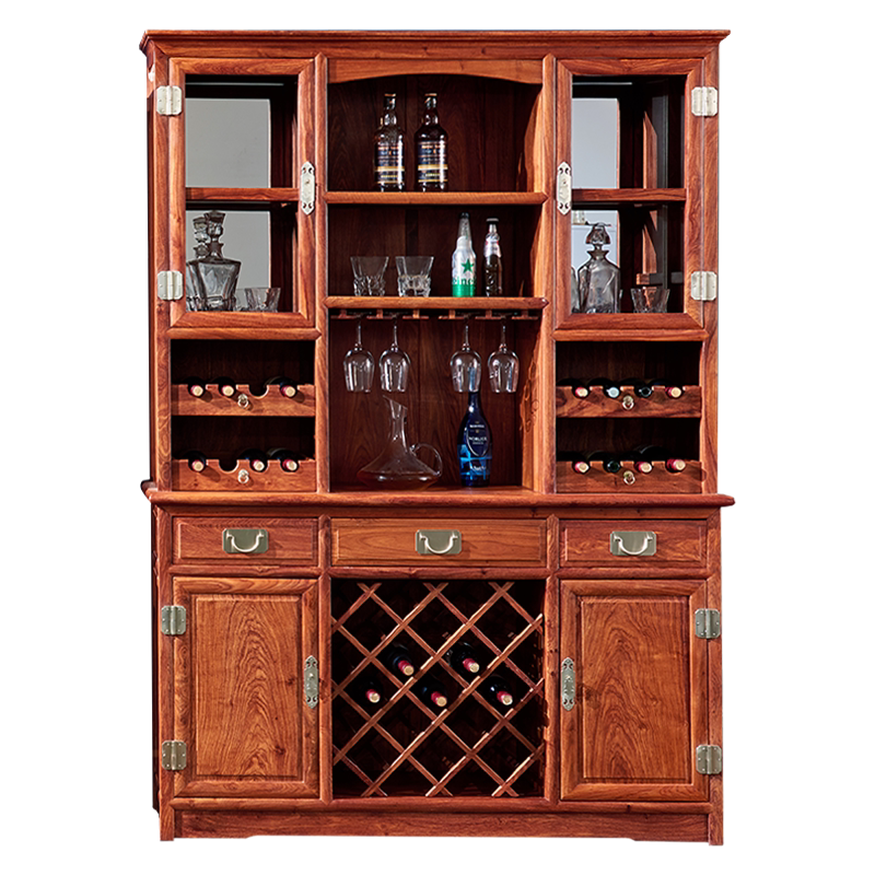 荣御红酒客厅实木木全花梨储物柜中式红木新中式酒柜