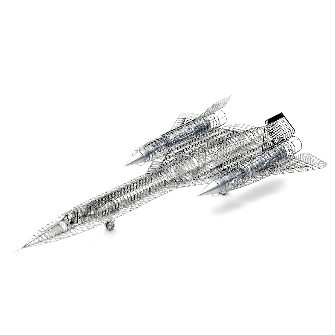 sr71黑鸟飞机全内构骨架diy金属拼装模型送工具展示盒练手模型