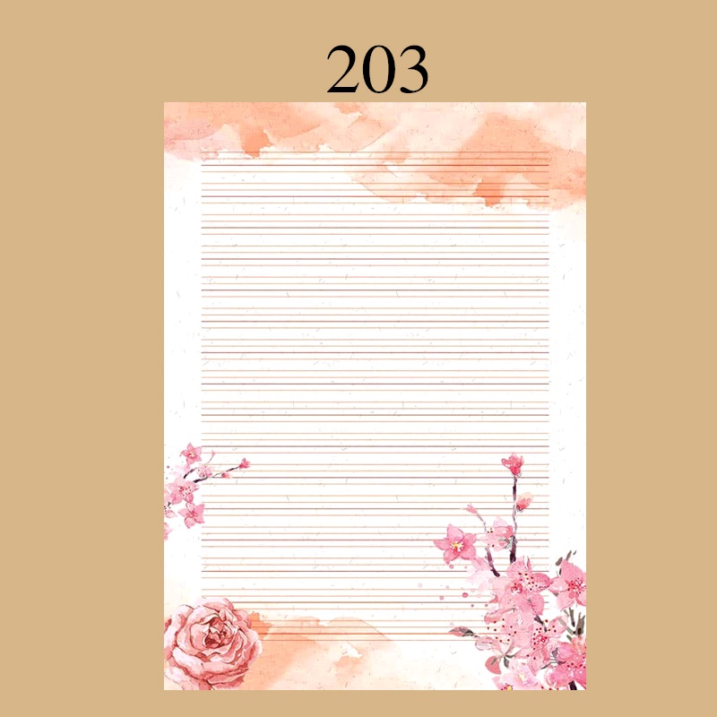 a4书写纸彩色英文四线三格信纸花纹打印打印纸信纸