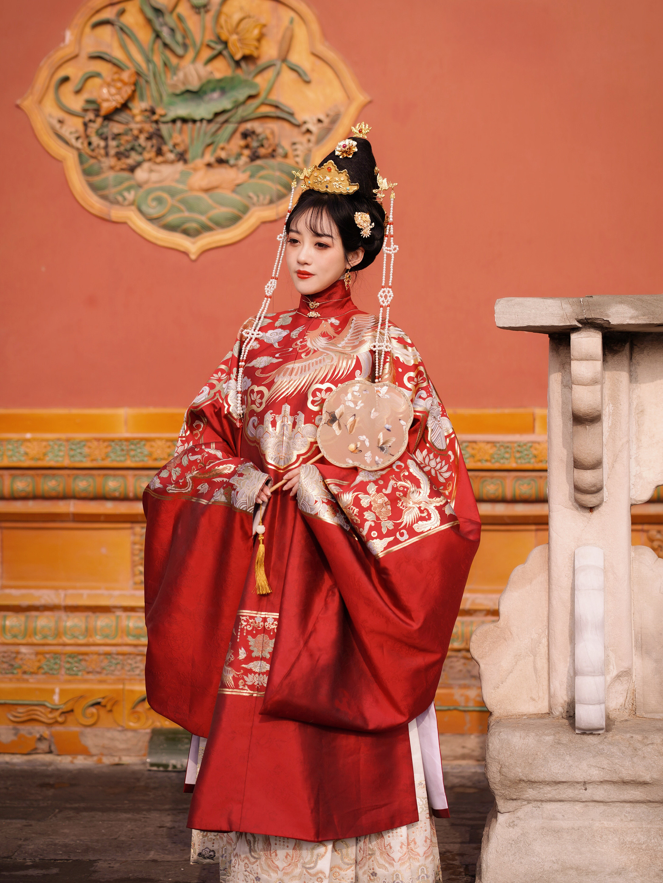 【有凤来仪】明制汉服女立领斜襟马面裙妆花中国风婚服非古装