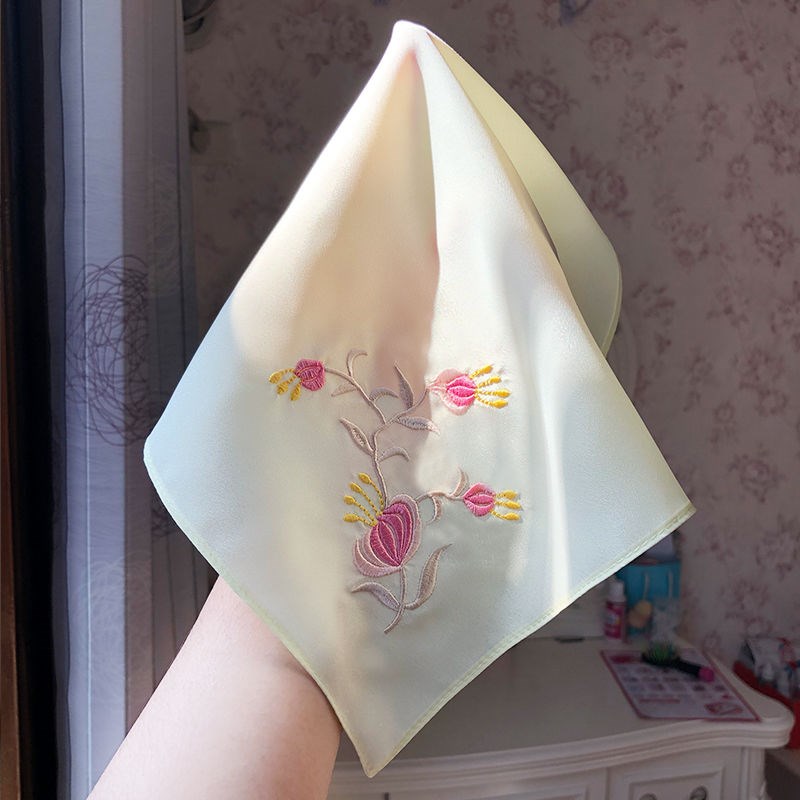 手帕古代古风丝绸小礼礼品刺绣手绢雪纺绣花手帕