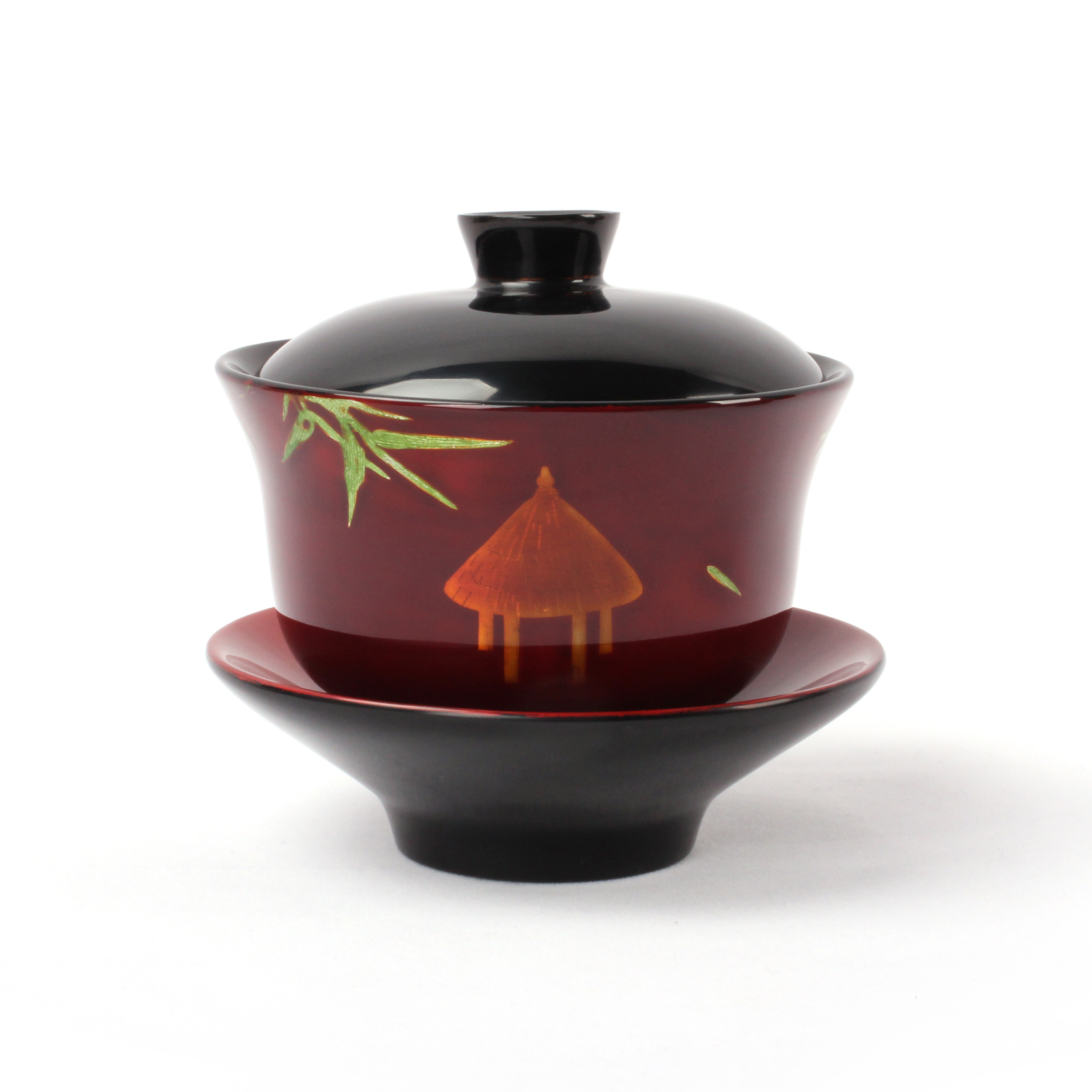 成都漆器漆艺大漆高端实木茶杯传统盖碗杯纯漆器