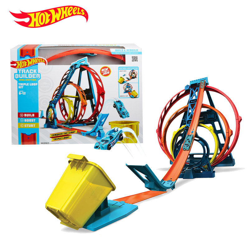 轨道美泰正版风火轮火辣小跑跑车合金极限跳跃电动