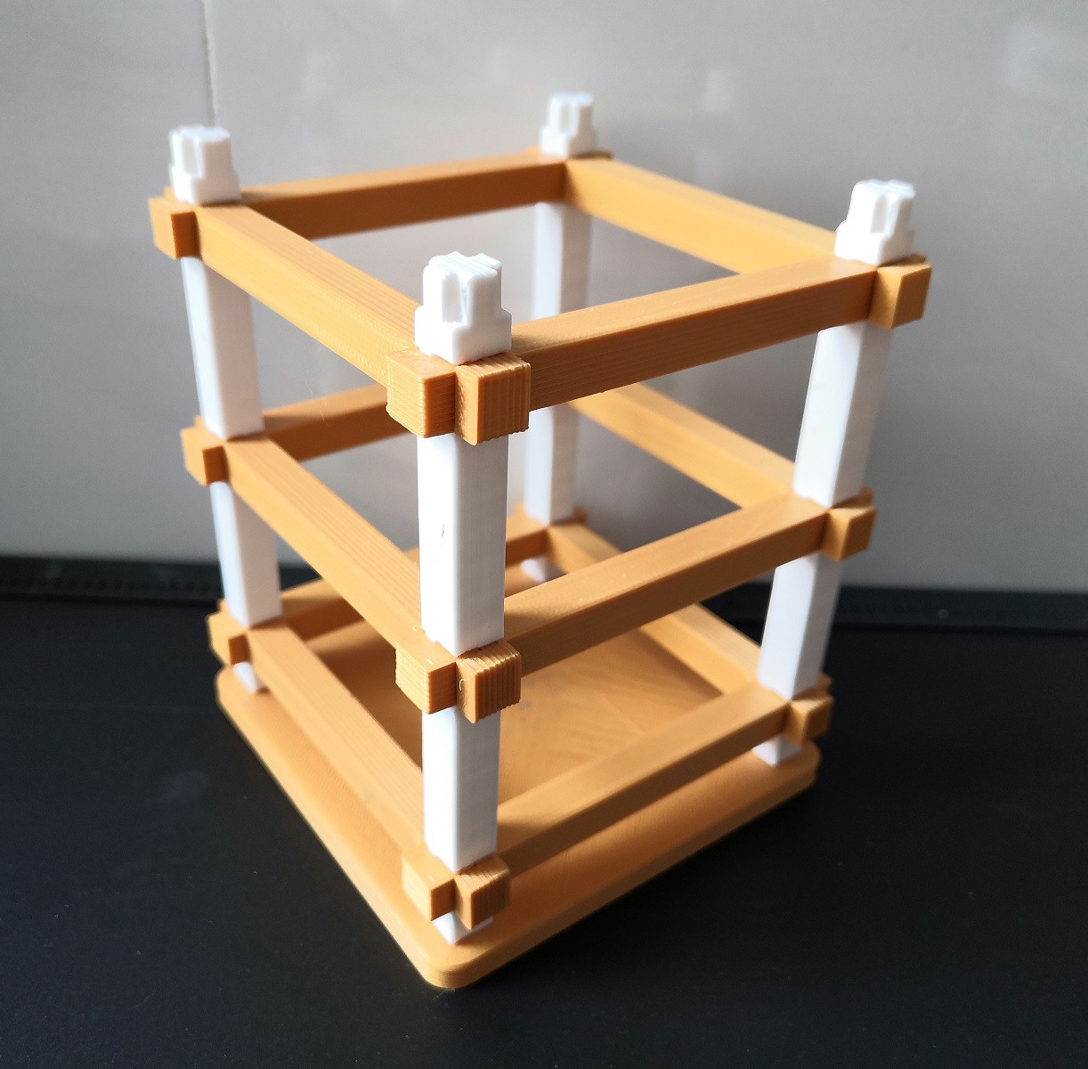 榫卯四方笔筒拆装结构拼装创意模型摆件鲁班文创