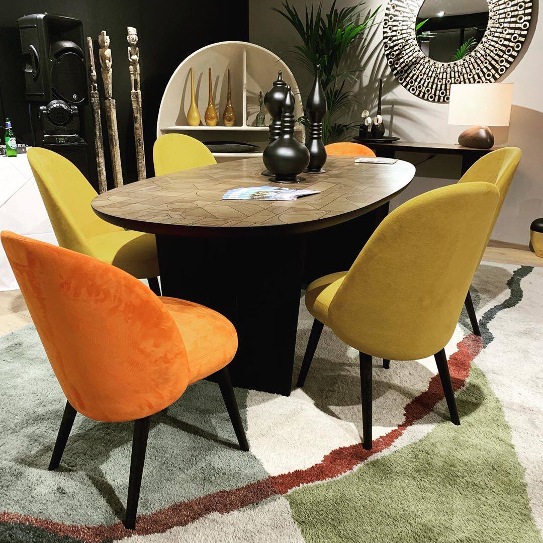 rochebobois罗奇堡奇堡家用现代简约餐桌北欧轻奢椭圆形实木实木餐桌