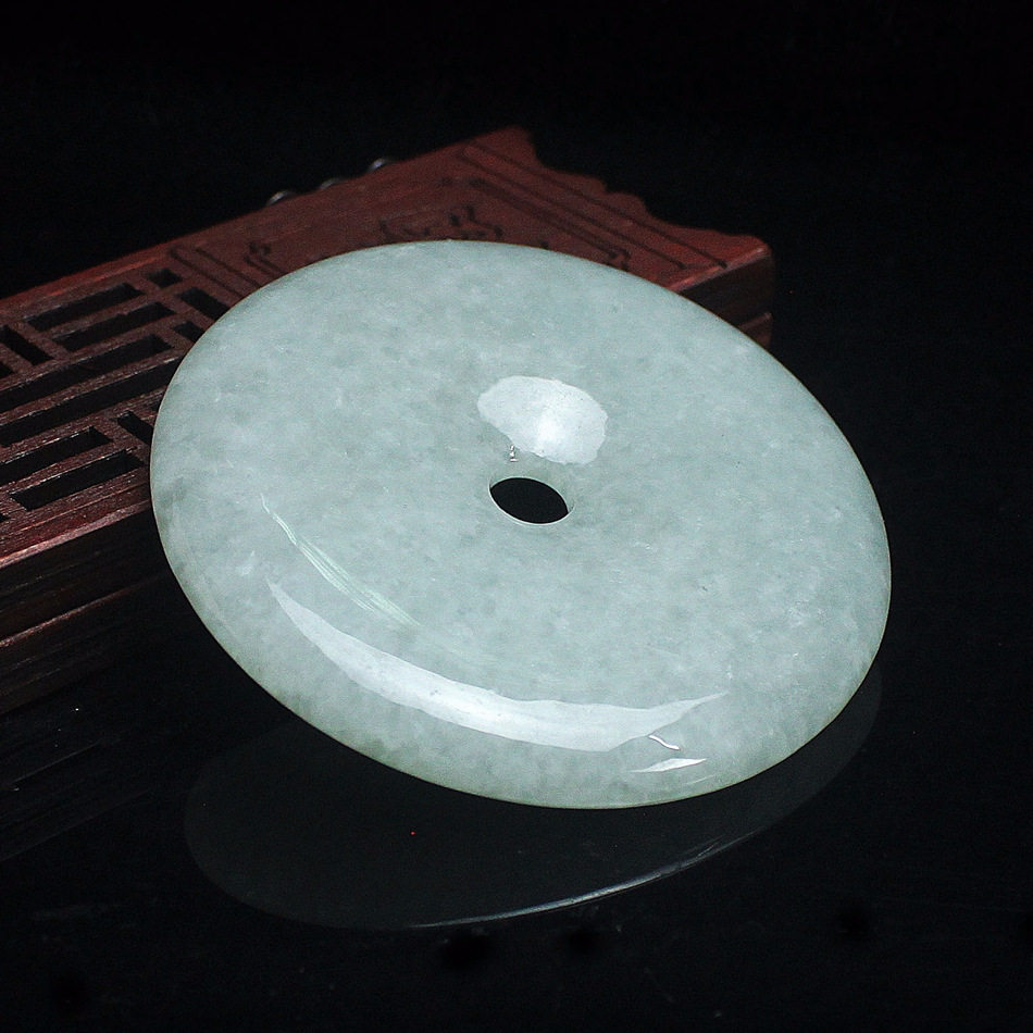 翡翠玉石大平平安扣吊坠货玉男女款情侣大人玉佩项坠