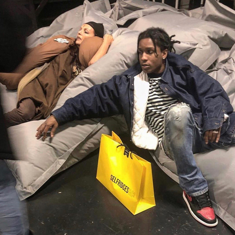 rafrocky街头高街头同款asapsimons廓形宽松牛仔棉衣