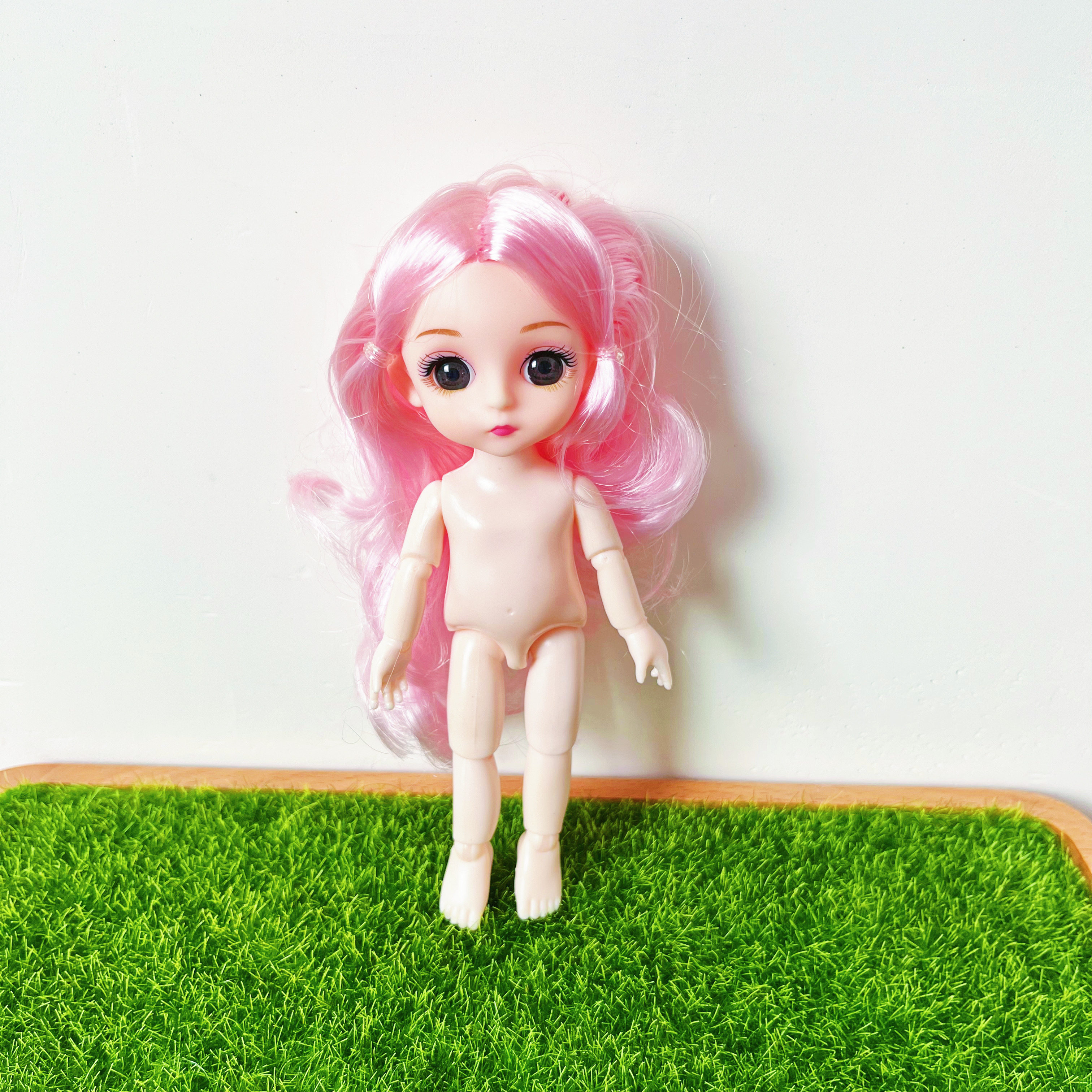 粉色店内可搭娃娃小号bjd头发厘米裸娃素体娃娃