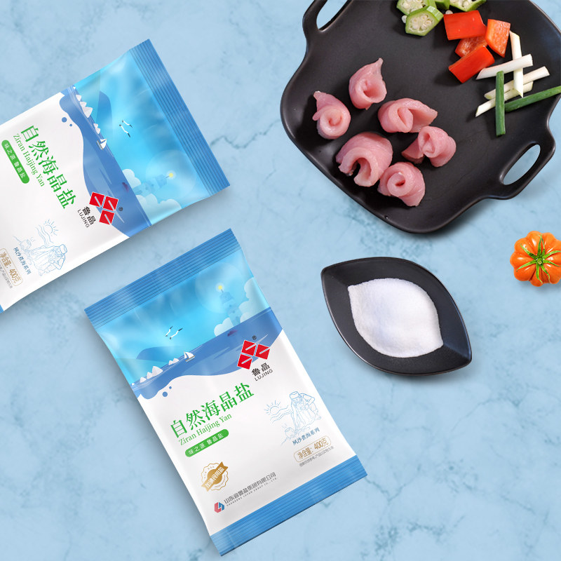 鲁晶自然海晶盐400g6袋加碘海盐不含亚铁氰化钾食盐