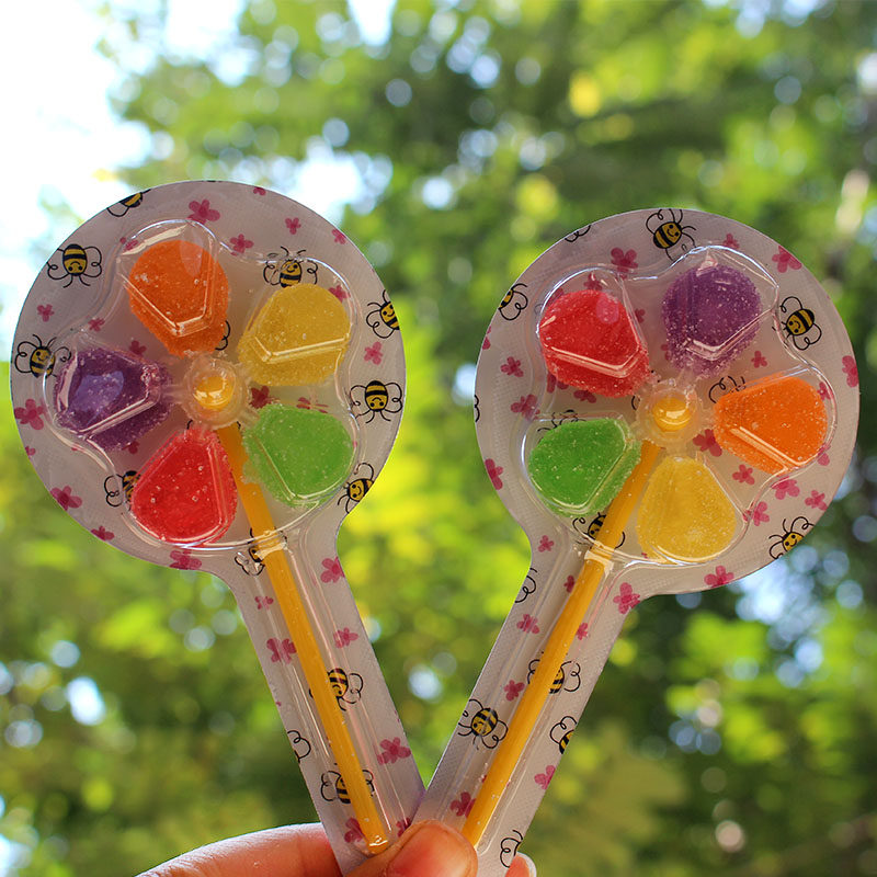小风车软糖五彩维生素c果汁水果30支儿童零食旋转风车糖果超市批