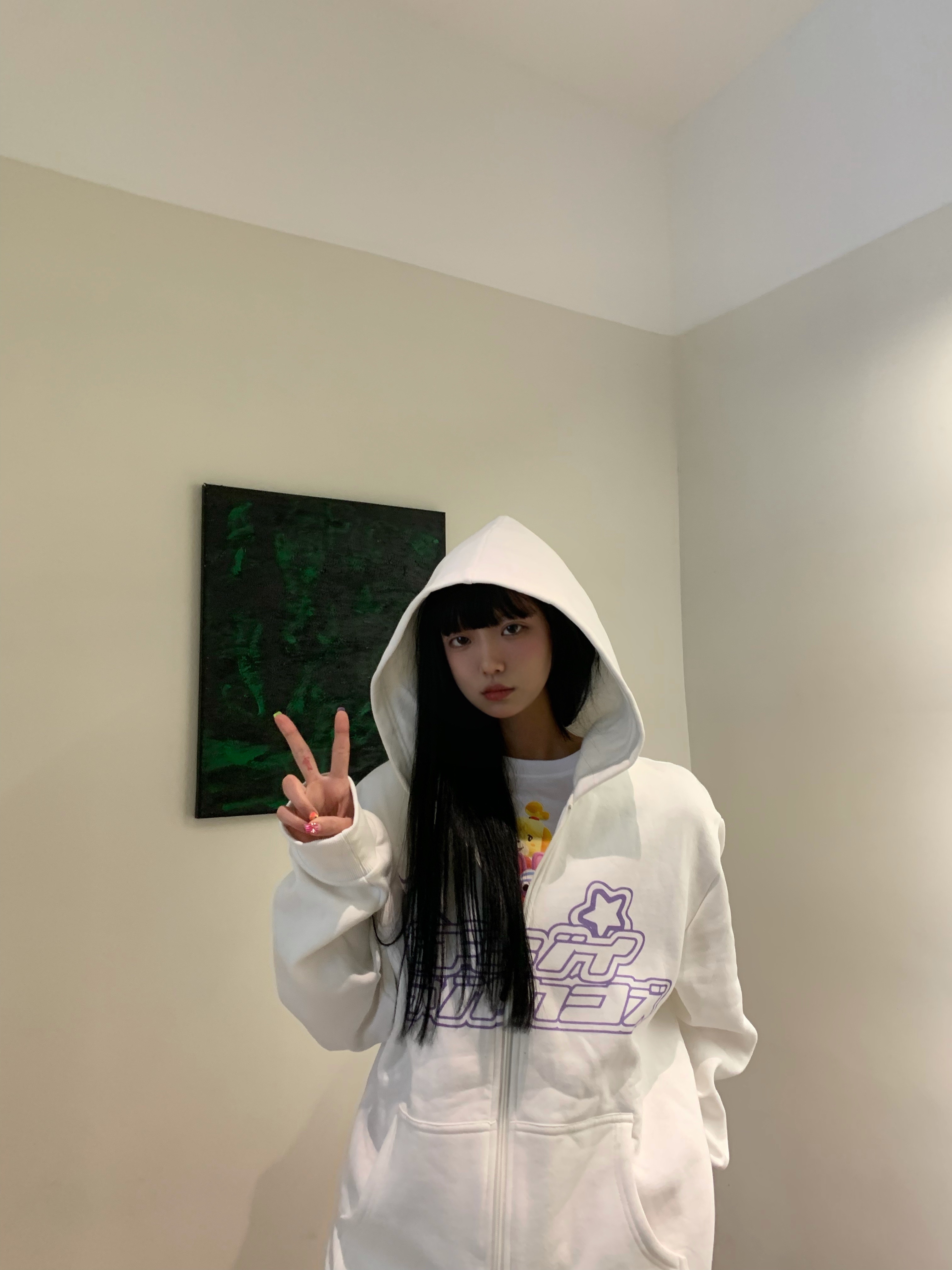 [Tabby cat]星星发泡印花拉链外套二次元日语卡通动漫朋克卫衣