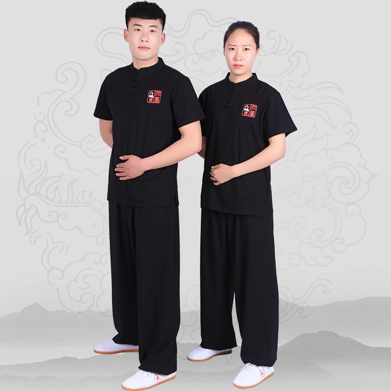 太极夏季短袖服男盘武术练功纯棉文化衫中国国风太极服