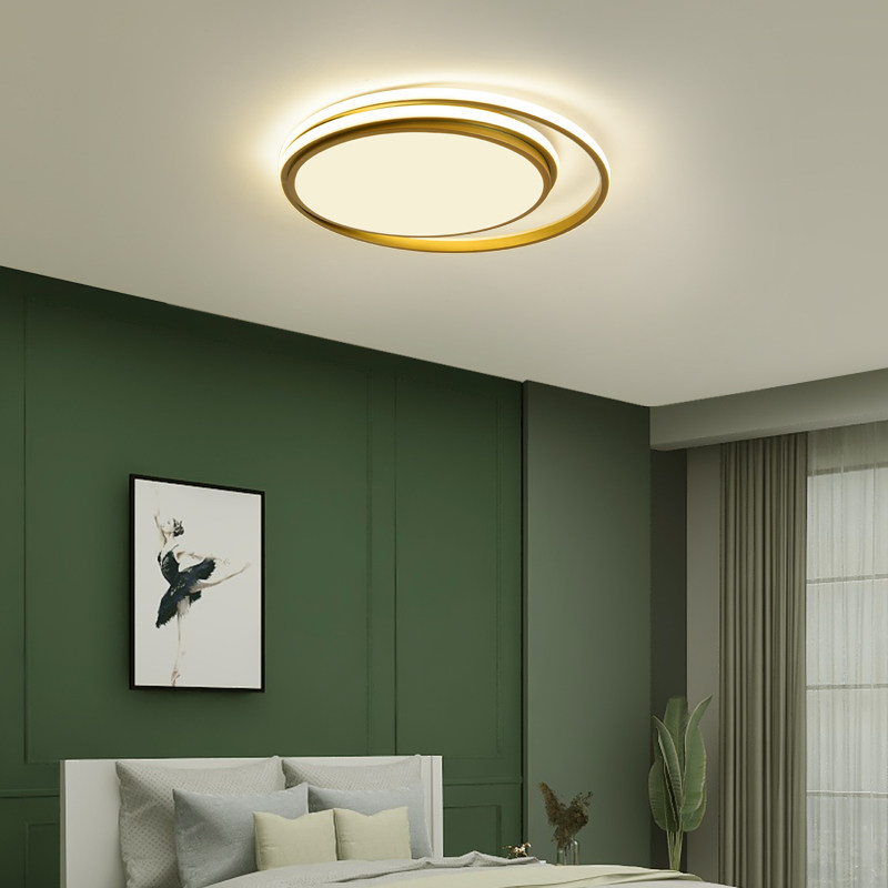 卧室北欧新款大气网红圆形现代简约吸顶灯风格智能灯光