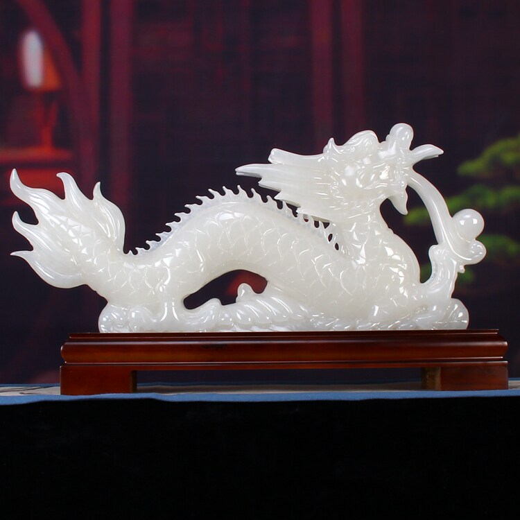 天然玉石玉器玉龙雕刻摆件办公室桌面装饰品摆设摆件