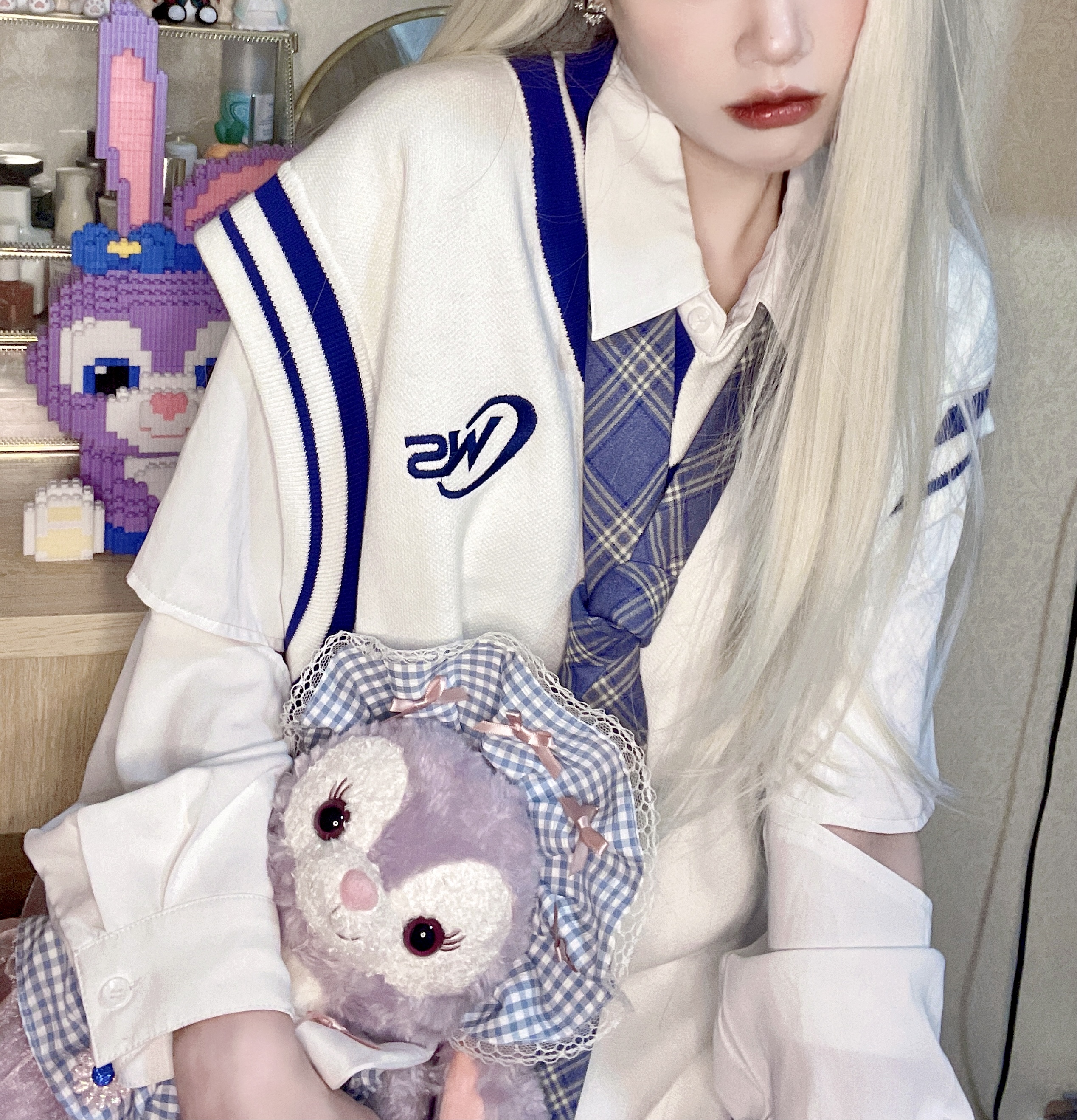 【潮WOO专属】WORKSOUT(WKST)刺绣针织背心男女潮流马甲情侣潮流