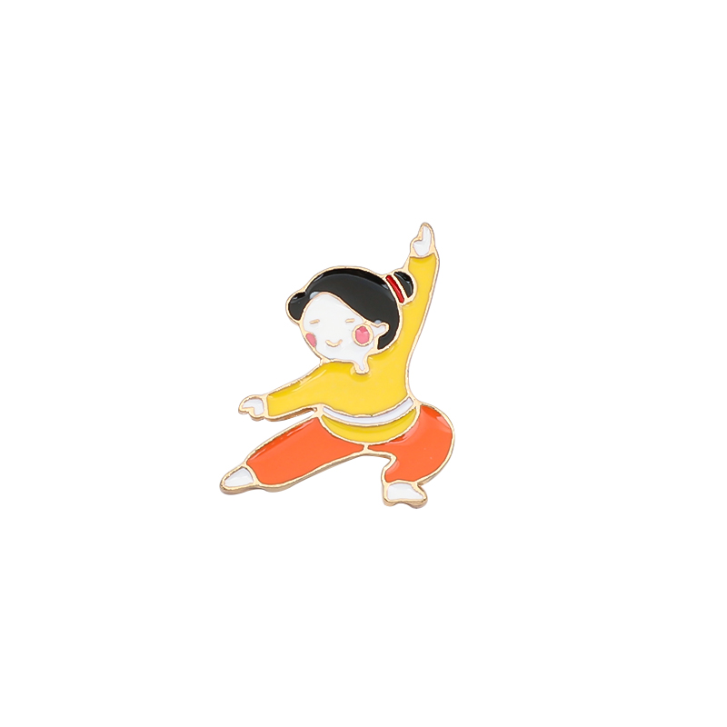中国国风胸针针功夫少女可爱日系徽章卡通别针胸针