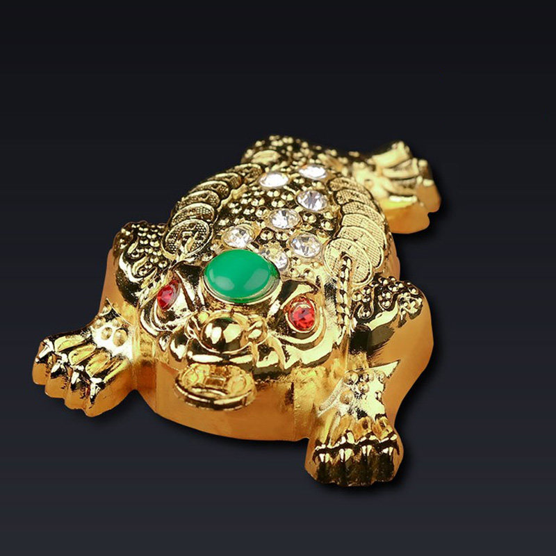 金蟾招财摆件三足金蝉三脚蟾蜍店铺开业礼品收银台办公室装饰品