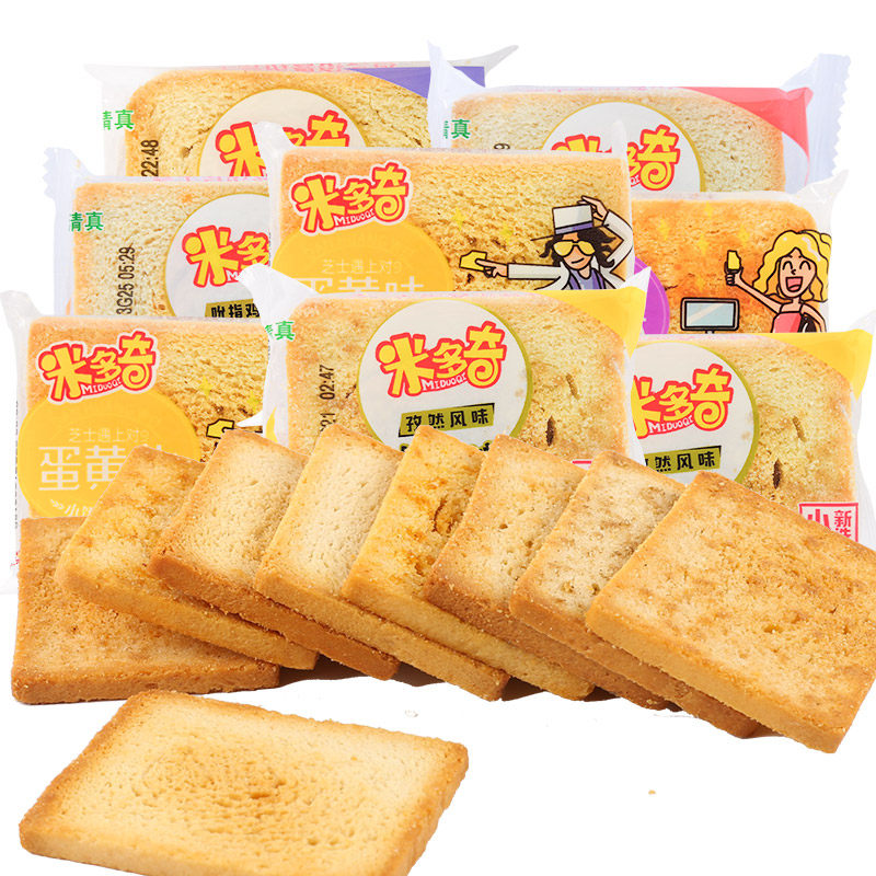 米多奇烤馍片8斤整箱4000g多口口味早餐代餐饼干酥性饼干