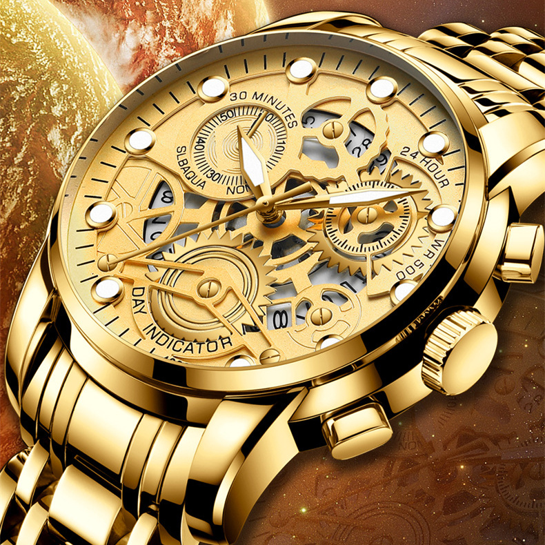 正品牌瑞士手表男士全镂空机械表全自动防水夜光石英大气时尚男表