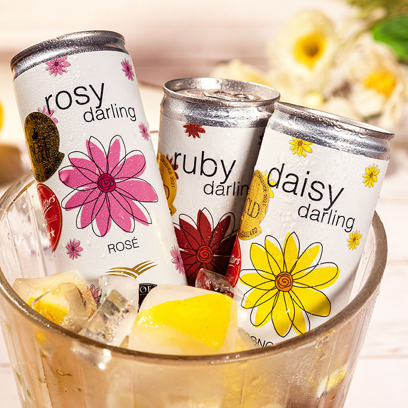 南非进口歌赋罐装赤霞珠桃红葡萄酒微醺甜白小瓶干红静态葡萄酒