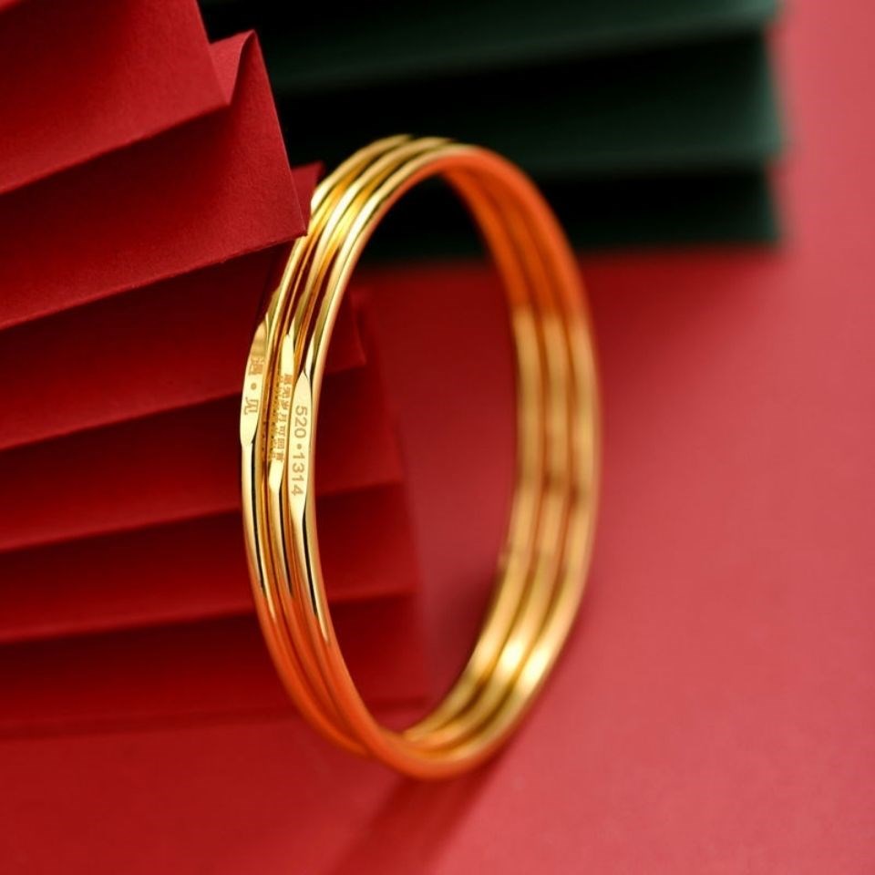 手镯老凤真金金手镯时尚爆款实心手镯