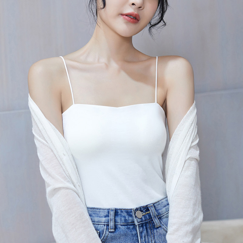 一字黑色抹胸打底装的西装美配肩带穿内女外背心吊带