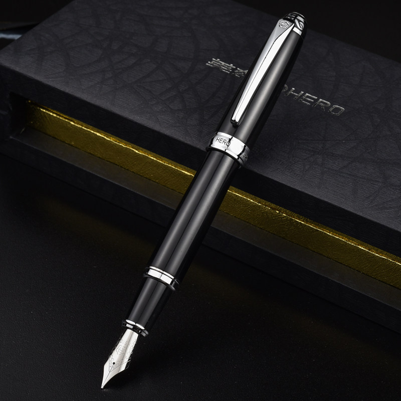 英雄8001致尊钢笔美工笔墨可替换男士礼盒盒装钢笔