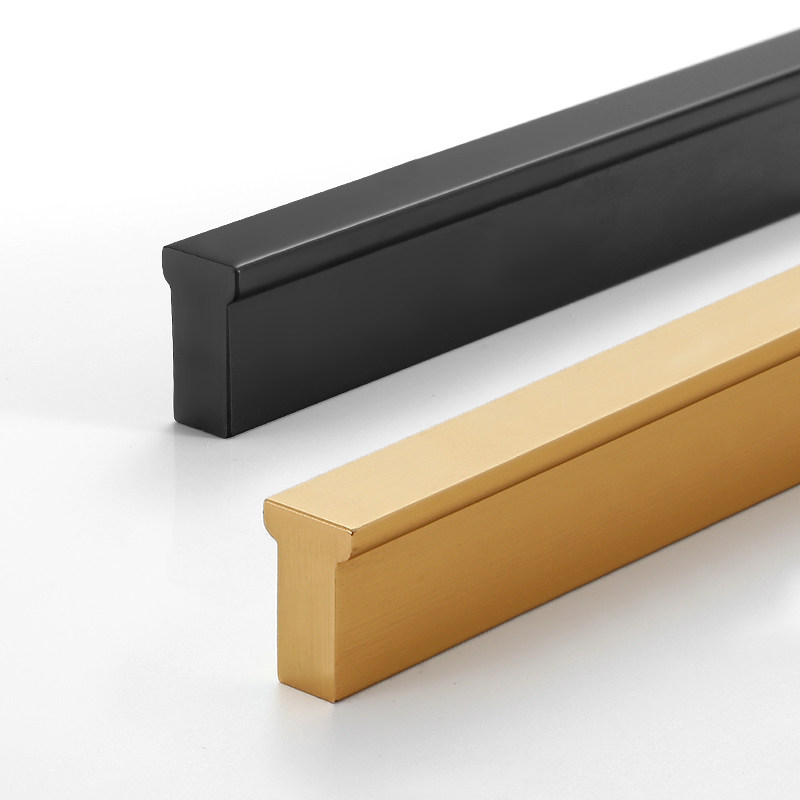 定制长款轻奢通体衣柜柜门拉手通顶整体加长超长长条金色黑色把手