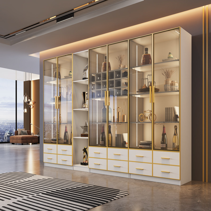 酒柜书柜一体现代简约玻璃门展示柜家用客厅靠墙2022酒柜