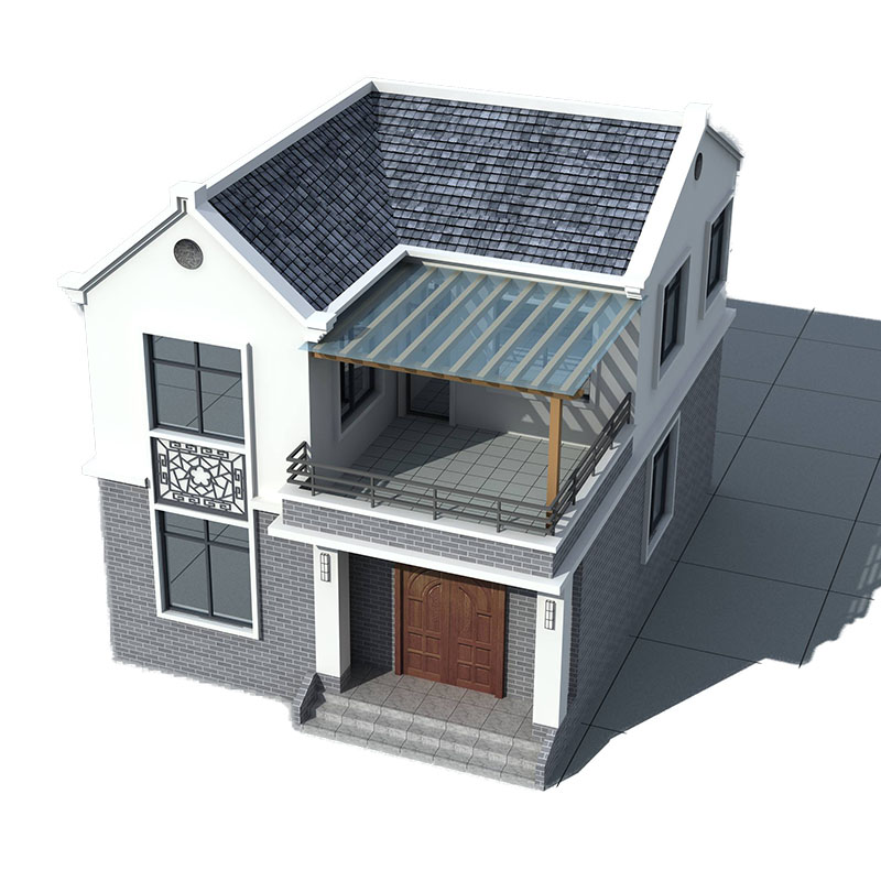 自建楼房建房二间二层仿古中式户型小户两层样图