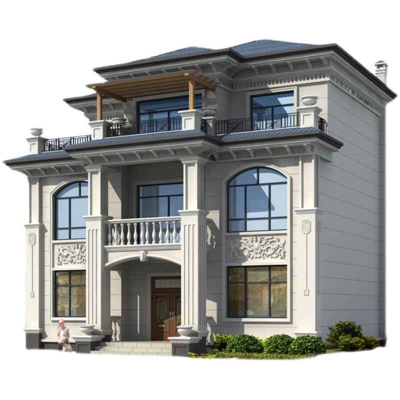 图纸三层别墅农村楼房三层楼进深建房自建风格样图