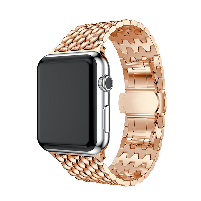 适用apple watch苹果手表金属表带iwatch6se51234代龙纹腕表带潮