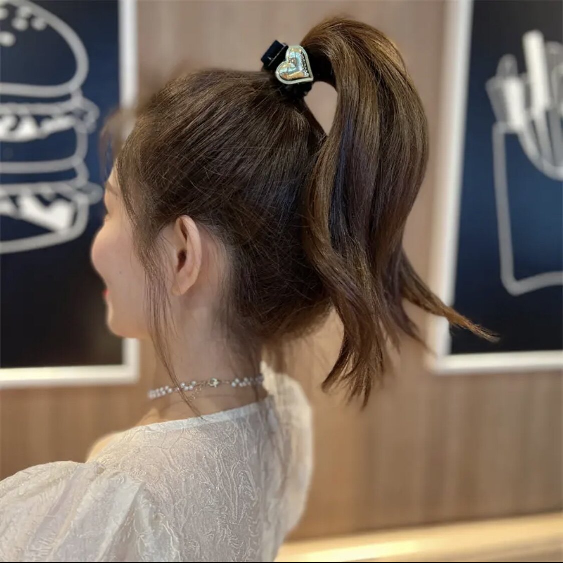 高级感爱心小抓夹高马尾爪夹固定神器发夹女后脑勺刘海夹发卡头饰