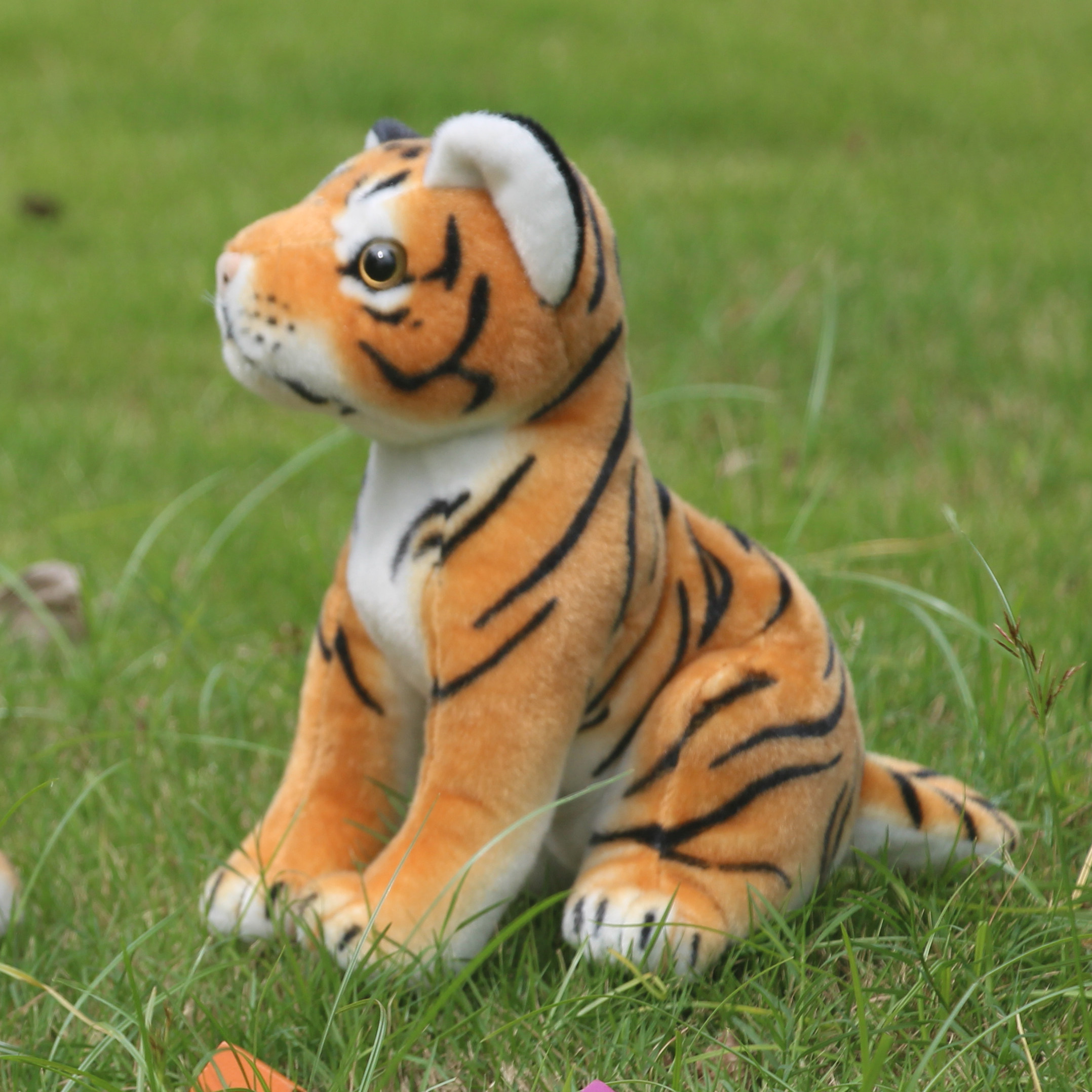 可爱仿真老虎儿童毛绒玩具虎妞公仔白虎玩偶车饰毛绒布艺类玩具