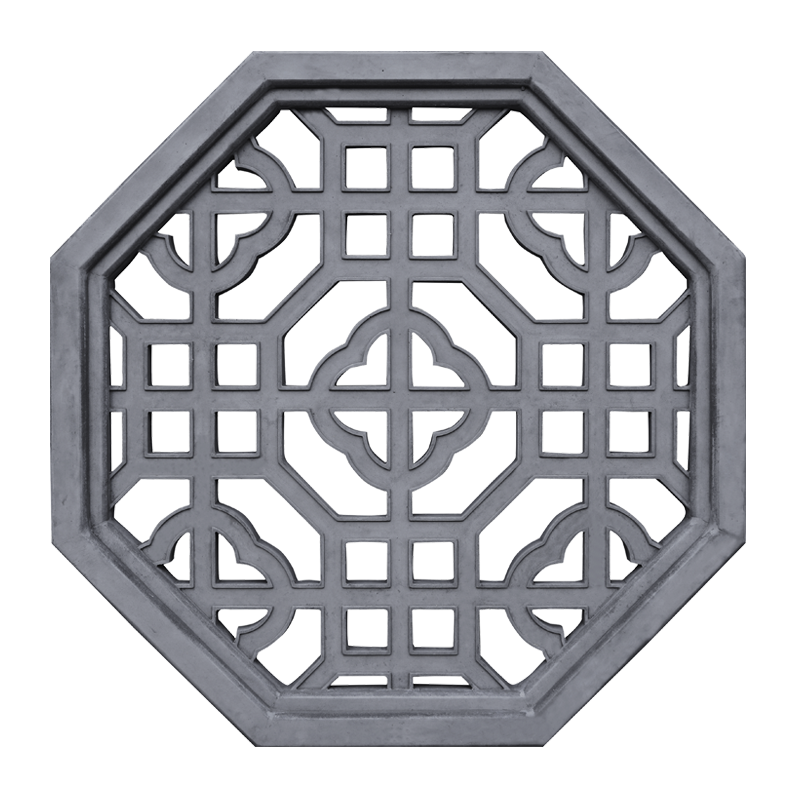 砖雕唐语八边形镂空花窗四合院围墙装饰古建徽派砖雕