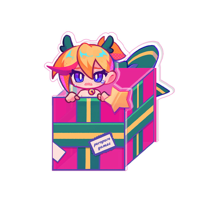 musedash圣诞礼物盒凛笔筒亚克力桌面收纳peropero动漫挂件