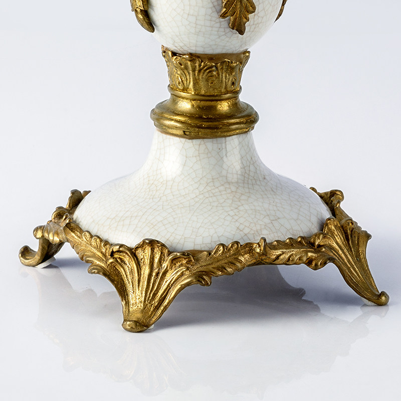 凤凰美居奢华欧式五头高脚陶瓷铜脚烛台杯蜡烛架烛台