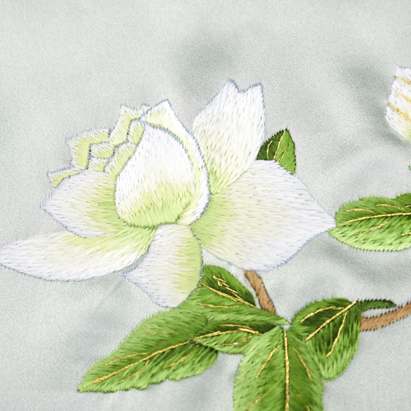 丝巾方巾真丝小方手工绣花苏绣百搭刺绣栀子花围巾