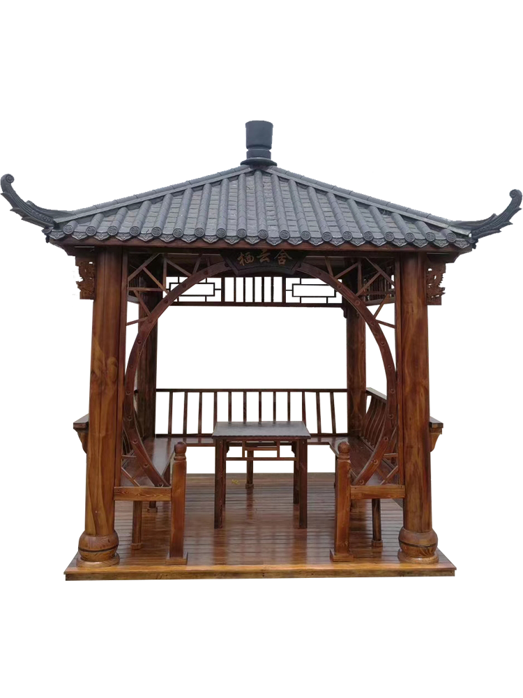 户外庭院凉亭防腐木成成品六角亭四角亭厂家直销木屋凉亭