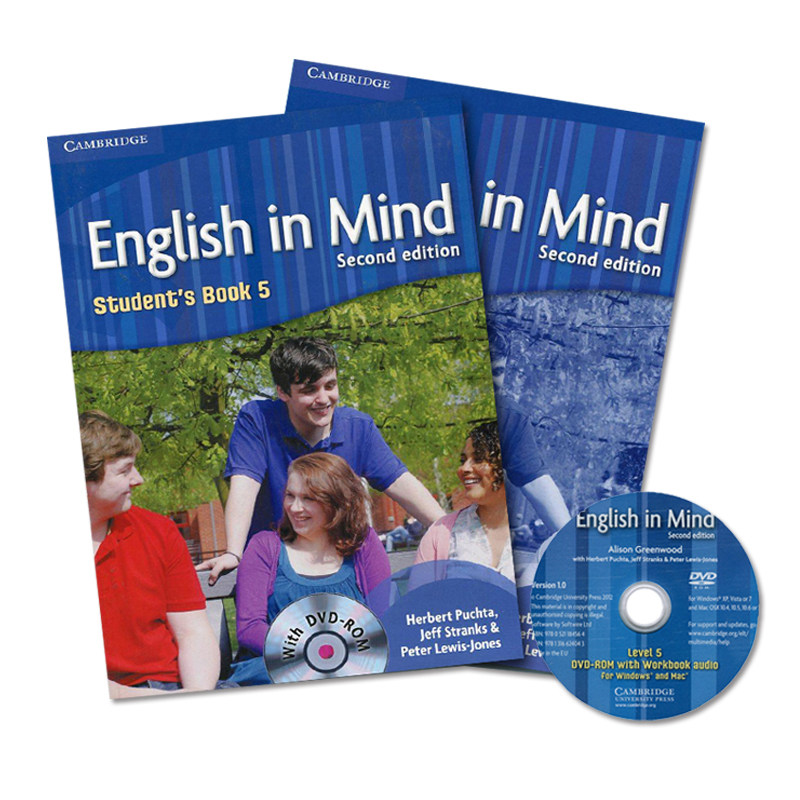 英版englishinmind5级别主课本带dvdrom练习册英文原版中学英语教材
