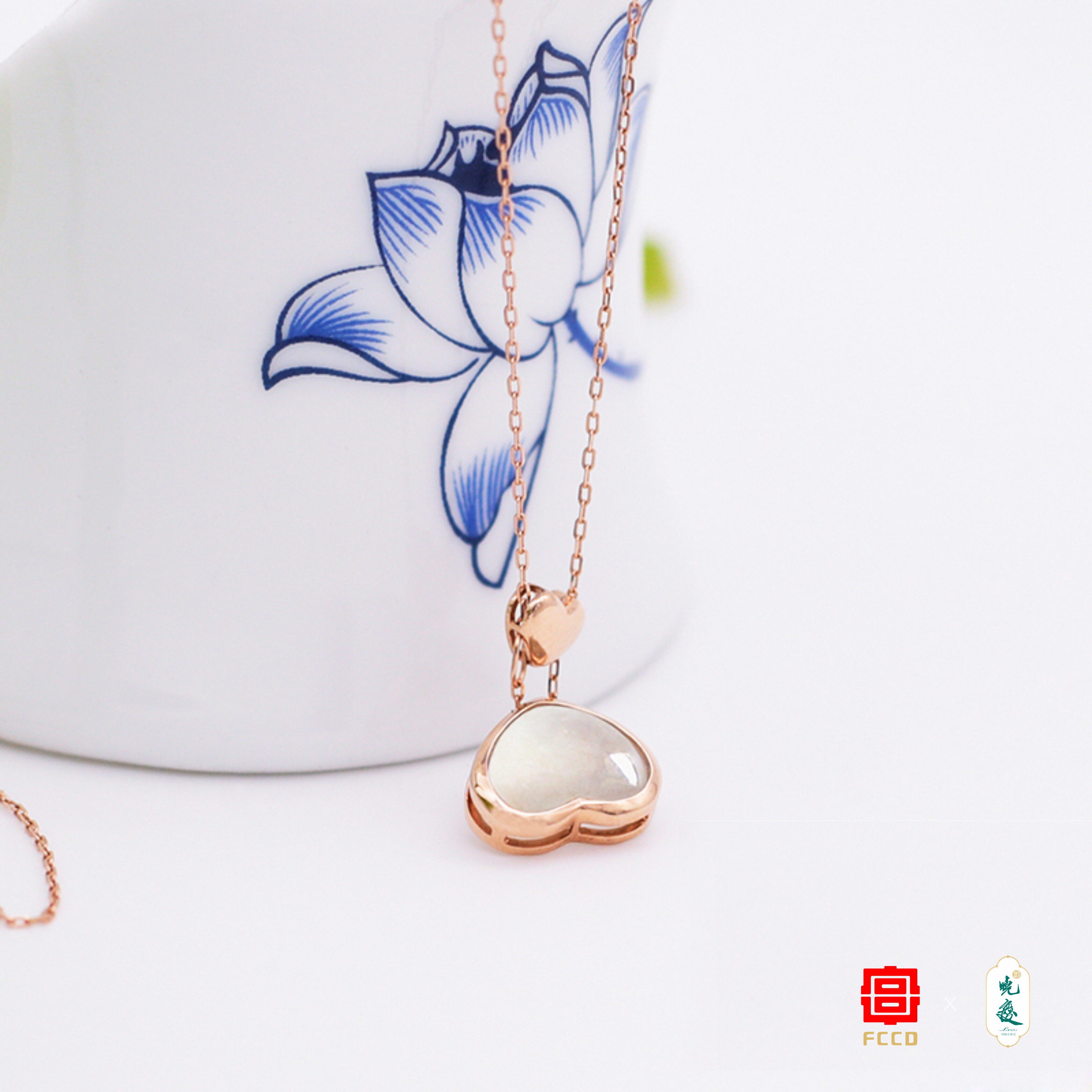 故宫冰白项链金项链18k心妃宫廷珠宝刘晓庆文化颈饰