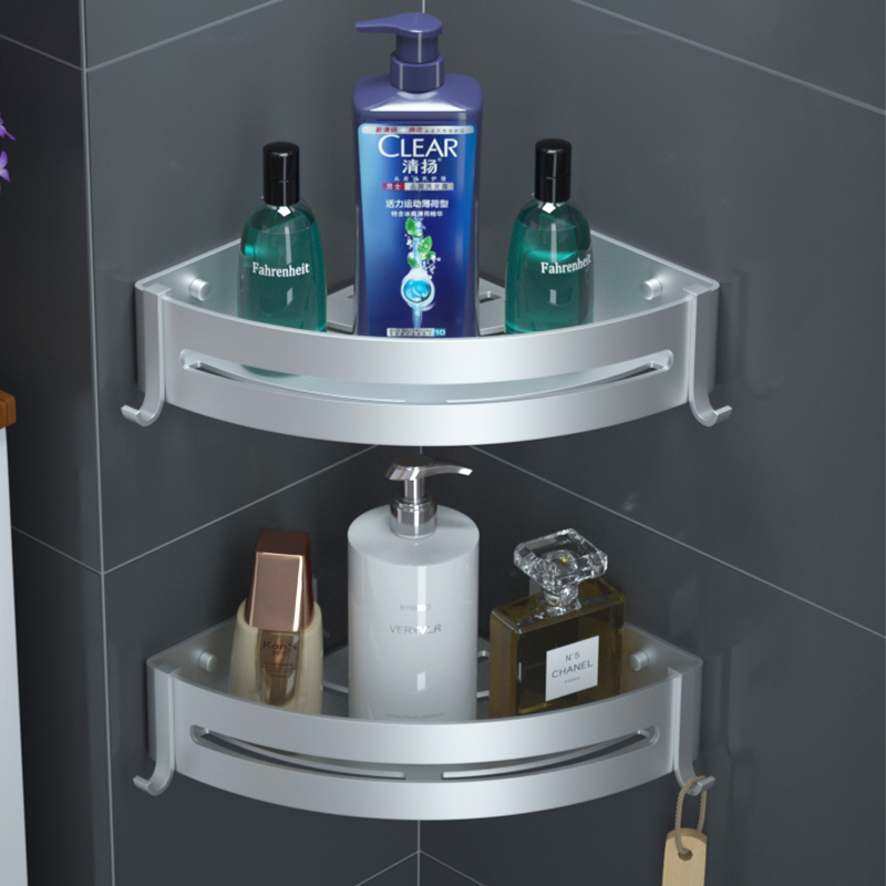 打孔太空浴室三角架卫生间置物架淋浴房墙角洗手间壁挂浴室角架