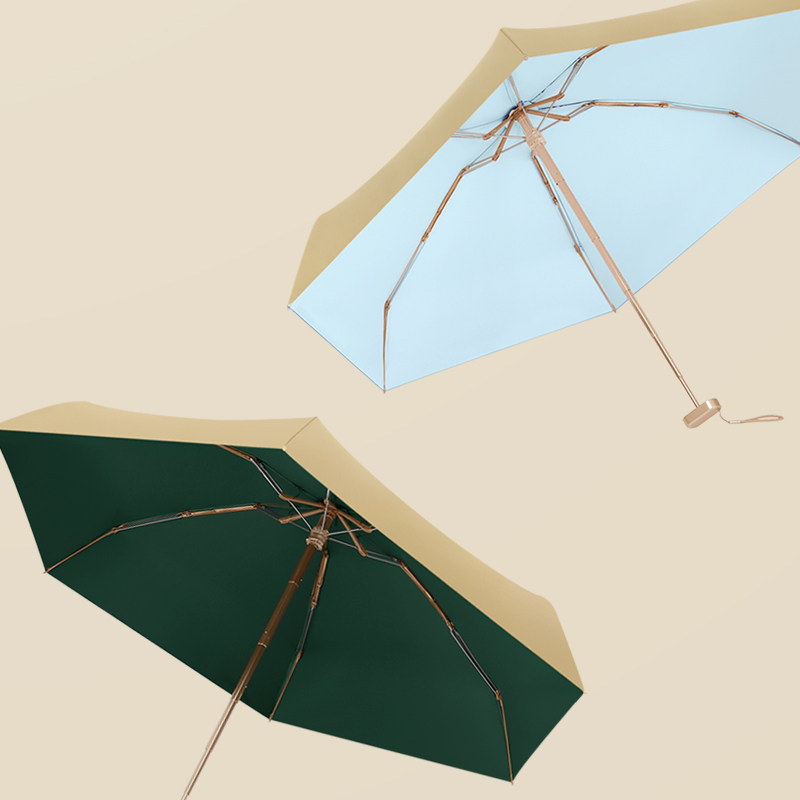 六折扁伞14cm口袋拇指太阳伞迷你小巧便携防晒伞